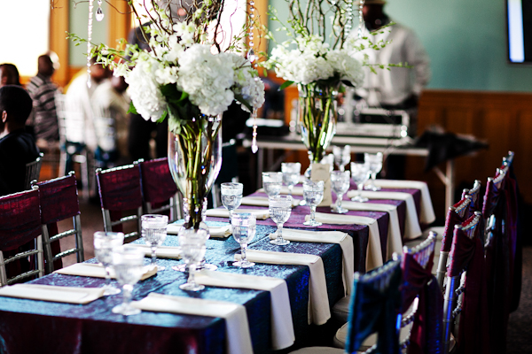white hydrangea centerpieces